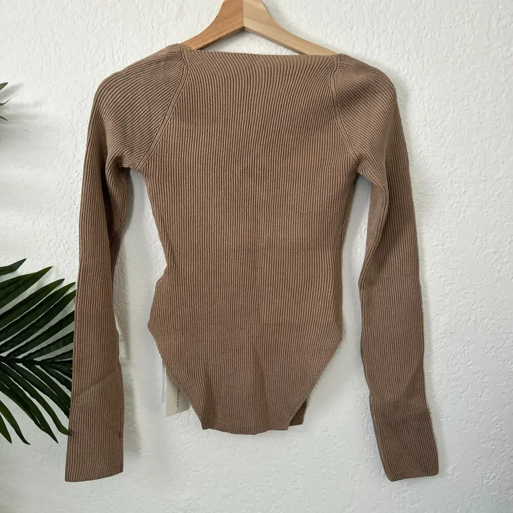 Commense Sweetheart Neckline Long Sleeve Knit Top Size M NWT - Picture 8 of 8